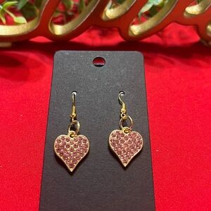 - Beautiful Rhinestone Heart Earrings